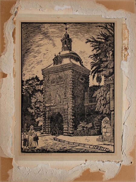 Karl Ullrich - Stadttor Mühlhausen, Thüringen - o.J. - Holzschnitt