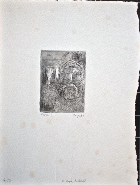 Manfred Beyer - Neujahrsgrafik - 1981 - Radierung